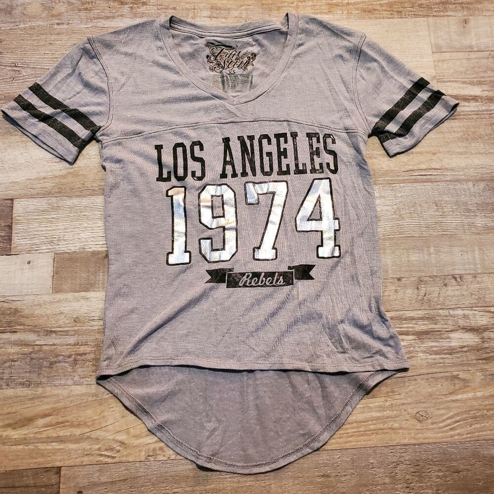 𝅺Fifth sun extra small womens gray baseball style tee